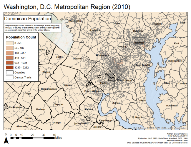 Where Dominicans live: One of the Latino groups with the longest continuous presence in Washington D.C., Dominicans are the fifth largest group in the District. Today you can find Dominicans living in upper Northeast DC and in the suburbs.
